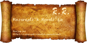 Rezsnyák Renáta névjegykártya